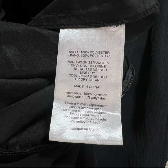 WHITE BY VERA WANG Charmeuse Chiffon Ruffle Dress Size 10 Strappy back in Black - Picture 13 of 13